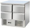 Kühltisch 900x700 mm mit 4 Schubladen und Kompressor unten